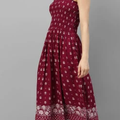 Rayon Casual Dress In Red And Maroon With Digital Print Work -goodsmile.info shop A638348692420811441