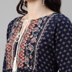 Rayon Casual Dress In Blue With Digital Print Work -goodsmile.info shop A638348701247477630