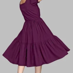 Crepe Silk Casual Dress In Purple And Violet With Thread Work -goodsmile.info shop A638380618769152403