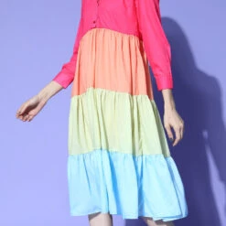 Cotton Party Wear Dress In Multicolor With Thread Work -goodsmile.info shop A638398800461875186