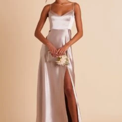 Jay Shiny Satin Dress - Taupe -goodsmile.info shop BIRDY GREY JAY BRIDESMAID DRESS TAUPE 02