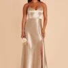 Jay Shiny Satin Dress - Neutral Champagne