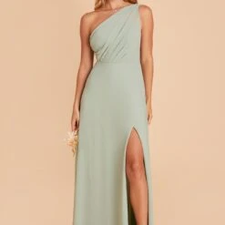 Kira Dress - Sage -goodsmile.info shop BIRDY GREY KIRA SLIT CHIFFON BRIDESMAID DRESS SAGE 01