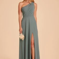 Kira Dress - Sea Glass -goodsmile.info shop BIRDY GREY KIRA SLIT CHIFFON BRIDESMAID DRESS SEAGLASS 05