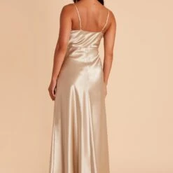 Lisa Long Shiny Satin Dress - Neutral Champagne -goodsmile.info shop BIRDY GREY LISA LONG SATIN BRIDESMAID DRESS NEUTRAL CHAMPAGNE 06