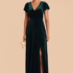 Hannah Velvet Dress - Emerald -goodsmile.info shop emerald hannah velvet bridesmaid dress 01