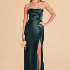 Mia Shiny Satin Convertible Dress - Emerald -goodsmile.info shop emerald mia convertible satin bridesmaid dress 05