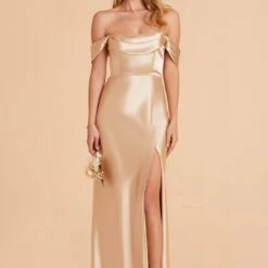 Mia Shiny Satin Convertible Dress - Gold -goodsmile.info shop gold mia convertible satin bridesmaid dress 02 c30f63e1 d59a 45cb a204 1fe146bd385f