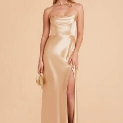 Mia Shiny Satin Convertible Dress - Gold -goodsmile.info shop gold mia convertible satin bridesmaid dress 04 4da0c757 2b1e 424e 9068 eb054f66af81
