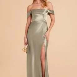 Mia Shiny Satin Convertible Dress - Moss Green -goodsmile.info shop moss green mia convertible satin bridesmaid dress 02