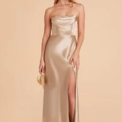 Mia Shiny Satin Convertible Dress - Neutral Champagne -goodsmile.info shop neutral champagne mia convertible satin bridesmaid dress 04