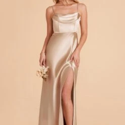Mia Shiny Satin Convertible Dress - Neutral Champagne -goodsmile.info shop neutral champagne mia convertible satin bridesmaid dress 05