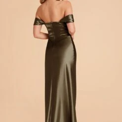 Mia Shiny Satin Convertible Dress - Olive -goodsmile.info shop olive mia convertible satin bridesmaid dress 04