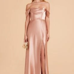Mia Shiny Satin Convertible Dress - Rose Gold -goodsmile.info shop rose gold mia convertible satin bridesmaid dress 02