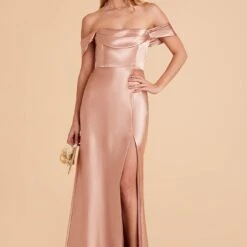 Mia Shiny Satin Convertible Dress - Rose Gold -goodsmile.info shop rose gold mia convertible satin bridesmaid dress 03
