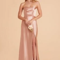 Mia Shiny Satin Convertible Dress - Rose Gold -goodsmile.info shop rose gold mia convertible satin bridesmaid dress 04