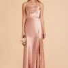 Mia Shiny Satin Convertible Dress - Rose Gold