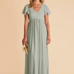 Hannah Empire Dress - Sage -goodsmile.info shop sage hannah maternity chiffon bridesmaid dress 01 87d60754 7a73 4c9d 90a5 065c0c972578