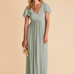Hannah Empire Dress - Sage -goodsmile.info shop sage hannah maternity chiffon bridesmaid dress 02 1f0e824c 3bae 4164 99af 4037ad564262