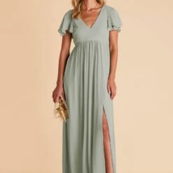 Hannah Empire Dress - Sage