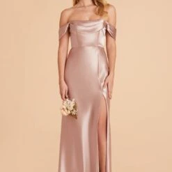 Mia Shiny Satin Convertible Dress - Taupe -goodsmile.info shop taupe mia convertible satin bridesmaid dress 01