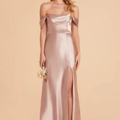 Mia Shiny Satin Convertible Dress - Taupe -goodsmile.info shop taupe mia convertible satin bridesmaid dress 02