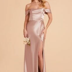 Mia Shiny Satin Convertible Dress - Taupe -goodsmile.info shop taupe mia convertible satin bridesmaid dress 03