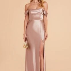 Mia Shiny Satin Convertible Dress - Taupe -goodsmile.info shop taupe mia convertible satin bridesmaid dress 04