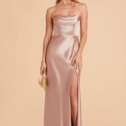 Mia Shiny Satin Convertible Dress - Taupe -goodsmile.info shop taupe mia convertible satin bridesmaid dress 08