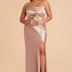 Mia Shiny Satin Convertible Dress - Taupe -goodsmile.info shop taupe mia plus size convertible satin bridesmaid dress 08 aa253271 89f7 4ab5 9092 4f7673babd05